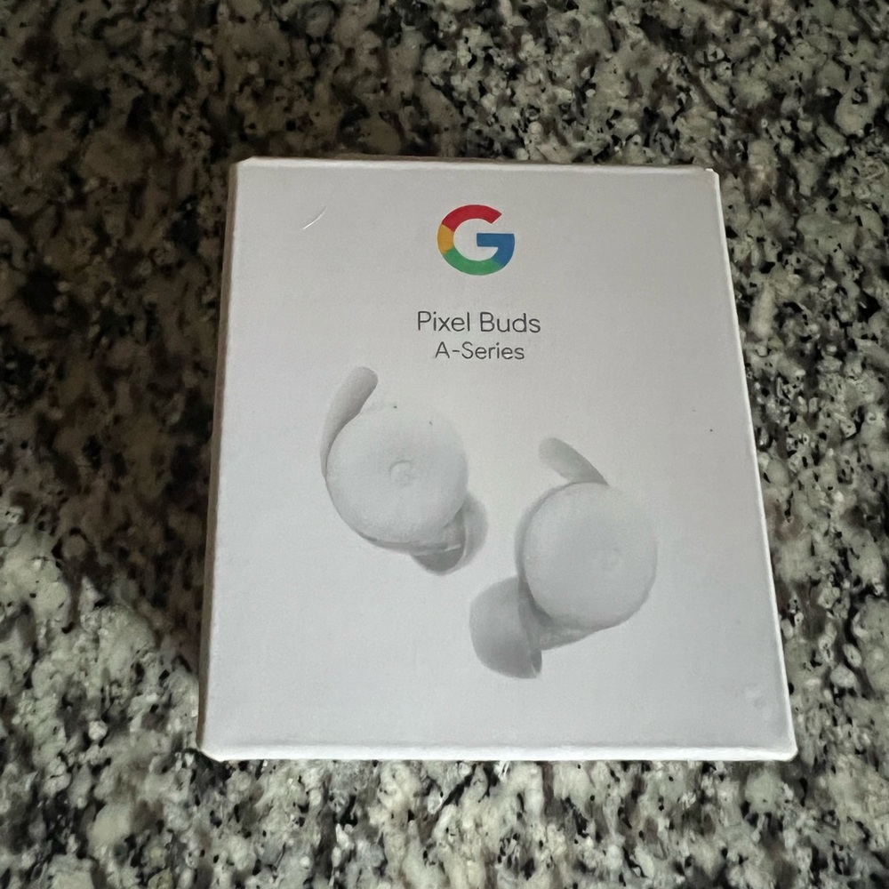 google Pixel Buds A-Series - White and Gray Packaging